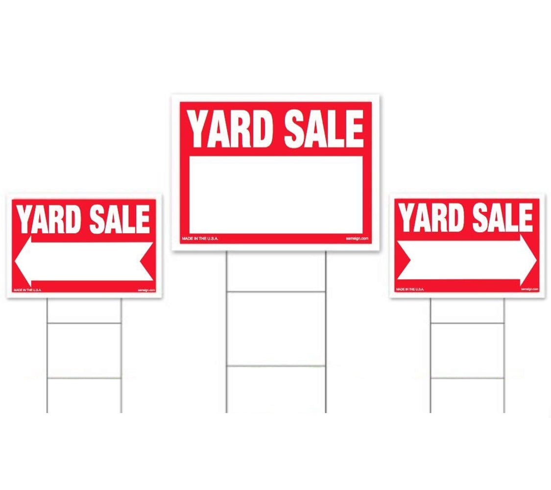 Double Sided Outdoor Lawn Sign LARGE Garage Sale Signs Thrift Sale