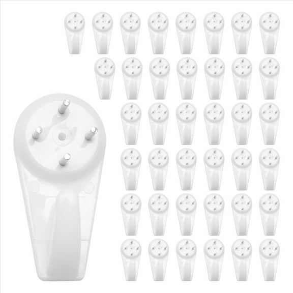 Rollbacks & More Stucco/Concrete Wall Hooks, No Damage Hook Hanging Kit, Drilling Required, Set of 40
