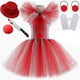 thumbnail image 3 of Disfraz de payaso de It Pennywise para niña, vestido con tutú gris y rojo, disfraces de payaso espeluznante para Halloween para niña, ropa de fiesta de carnaval, 3 of 5