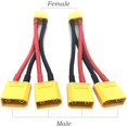 thumbnail image 4 of Duomi-2 Pcs XT90 Connecteur de Batterie Parallèle Câble Double Extension Y Splitter Mâle à Femelle pour DJI Phantom RC Plane, 4 of 4