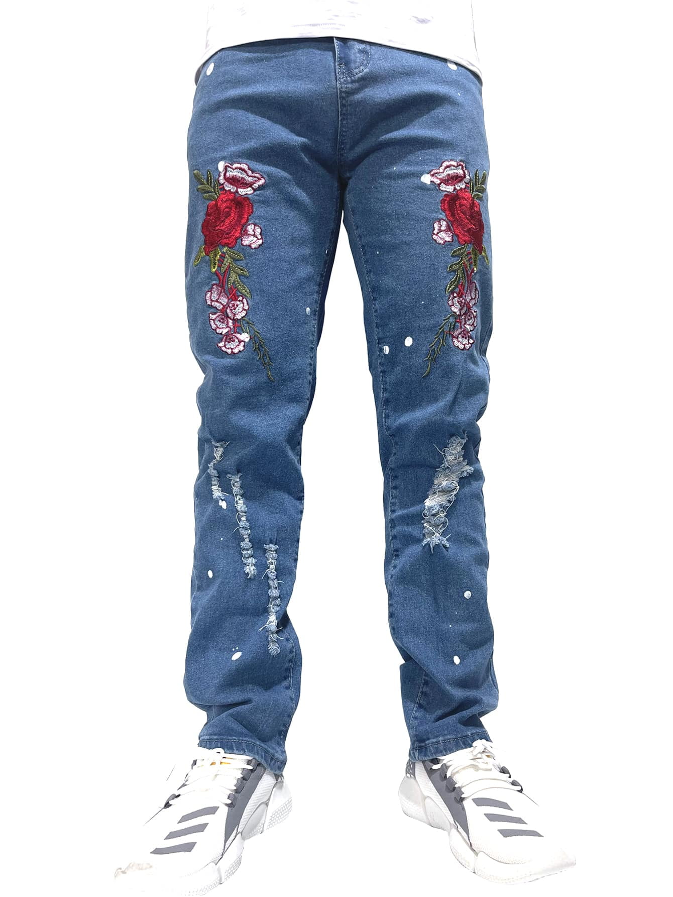 KIDS FASHION Trousers Embroidery discount 87% Zara jeans Navy Blue 18-24M 