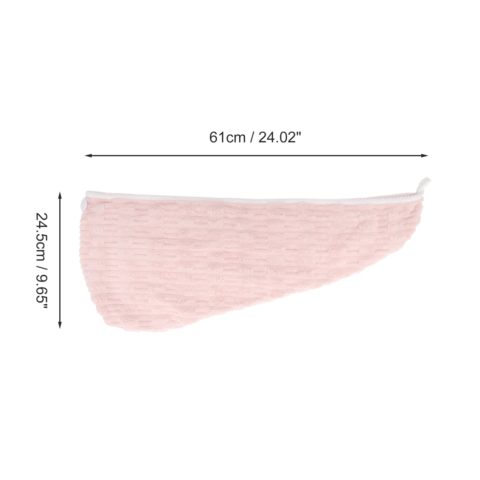 Unique Bargains 1pc Classic Water-absorbent Coral Fleece Hair Towel 24.02"x 9.65" Pink
