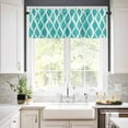 thumbnail image 3 of Teal Wave Kitchen Valances for Windows 60x18 Inch Kitchen Curtains Valances Rod Pocket Modern Abstract Art Farmhouse Bathroom Window Valances for Window Treatment Decor, 3 of 6
