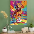 thumbnail image 2 of Redbone Coonhound Dog Volleyball Art Stretched Canvas Size 8x12 – Redbone Coonhound Dog Playing Volleyball Wall Art, Dog Lover Canvas, Sports Theme Decor for Living Room, 2 of 5