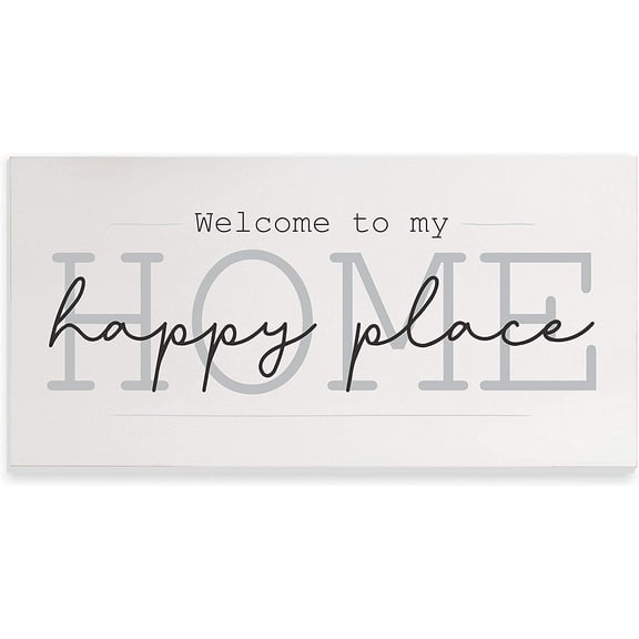 Welcome To My Home Happy Place Rustic Wood Wall Sign 9x18