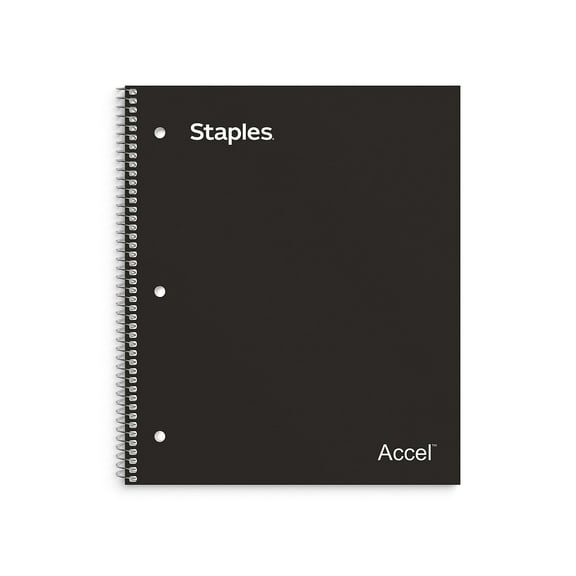 Staples Premium 1-Subject Notebook 8.5" x 11" Graph Ruled 100 Sheets Black 3/Pack ST58322DVS