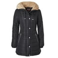 thumbnail image 2 of Sportoli Winter Coats for Women Hooded Quilted Puffer Jacket with Faux Fur Collar - Black (Medium), 2 of 9