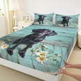 thumbnail image 3 of Feelyou Black Dog Animal Twin Sheet Sets, Rustic Groovy Flower Bedding, 3-Piece, 3 of 7