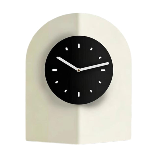veasfak Non Ticking Small Clock Creative Analog Alarm Clock for Travel Desk Bedroom White