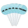 thumbnail image 1 of Jacoby Cupcake Picks Toppers - Set of 6 - Blue Speckles, 1 of 1