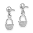 thumbnail image 2 of Auriga Fine Jewelry 14K White Gold 3-D Mini Basket Drop Dangle Earrings for Women, 2 of 5