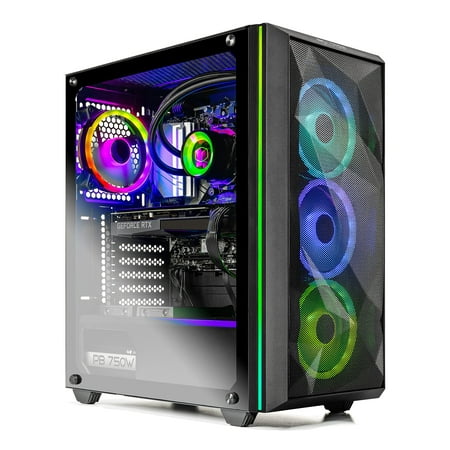 Skytech Chronos Gaming PC Desktop - AMD Ryzen 7 3700X 3.6GHz, RTX 3080 10GB GDDR6X, 16GB DDR4 3200, 1TB SSD, 750W Gold PSU, 240MM AIO, AC WiFi, Windows 10 Home 64-bit, Black