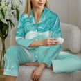 thumbnail image 6 of Sigee Teal Turquoise 1 for Women’s Pajama Sets Long-Sleeved Pjs Sets for Women 2 piece Sleepwear-Medium, 6 of 7