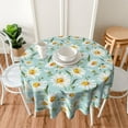 thumbnail image 3 of Daisy Tablecloth Round Table Cloth Washable Rustic Flower Table Cover for Decoration Kitchen Dining Room 60x90 Inch, 3 of 6