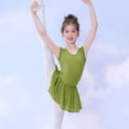 thumbnail image 4 of Eltusu Girls Ballet Dance Dress, Cotton Sleeveless Practice Comfy Leotard Skirts Green Size 8-9 T, 4 of 8
