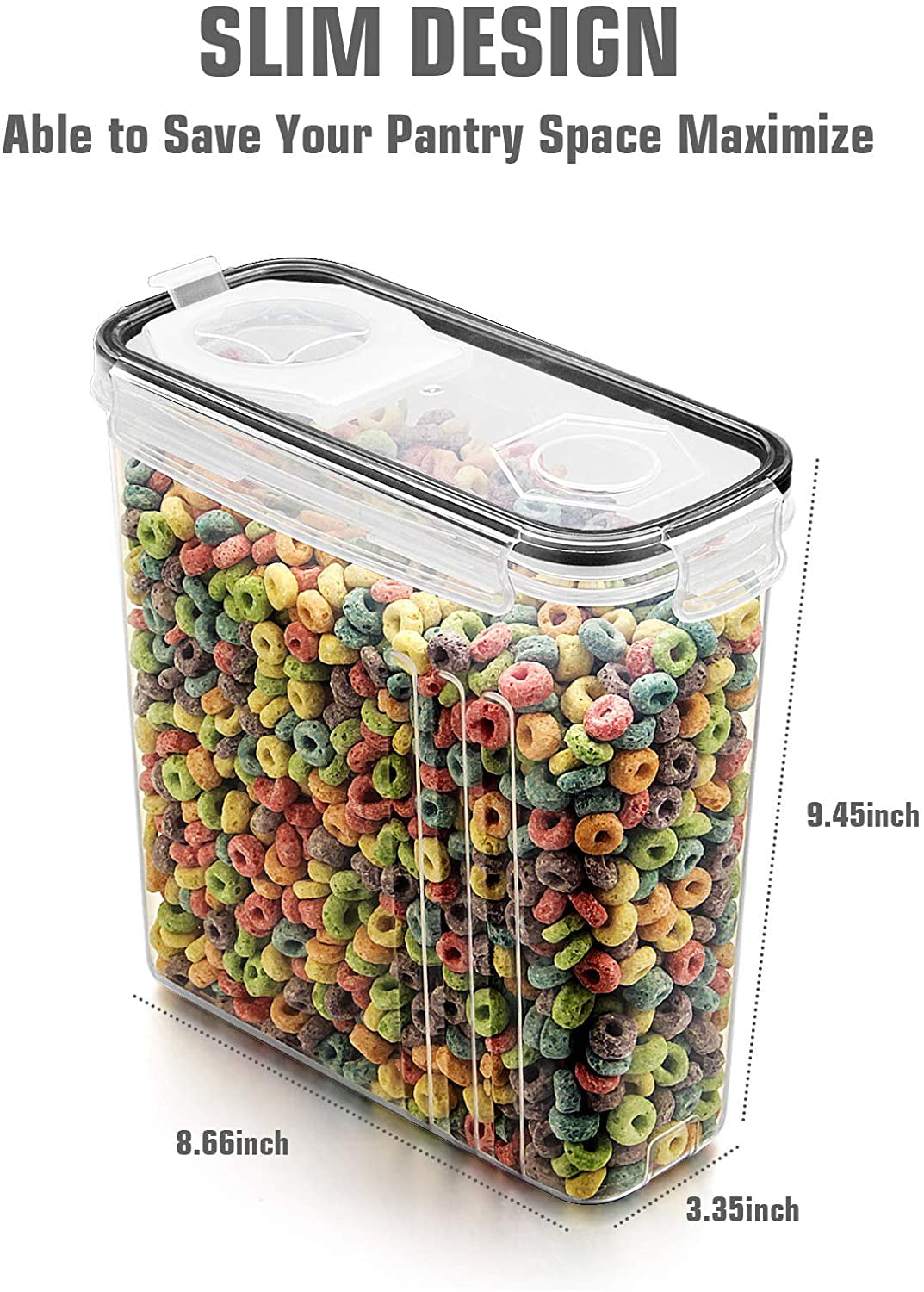 Wildone 5 Pcs Large Cereal & Dry Food Storage Container 4L/135.3oz BPA-Free 