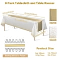thumbnail image 2 of Set de mantel y camino de mesa MASHAN blanco/dorado para fiestas, 2 of 7
