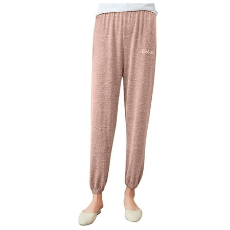 

Women s Casual Pajama Pants Stretch Ultra-Soft Beam Foot Pants Loose Bottoms Yoga Baggy Jogger Comfy Lounge Trousers