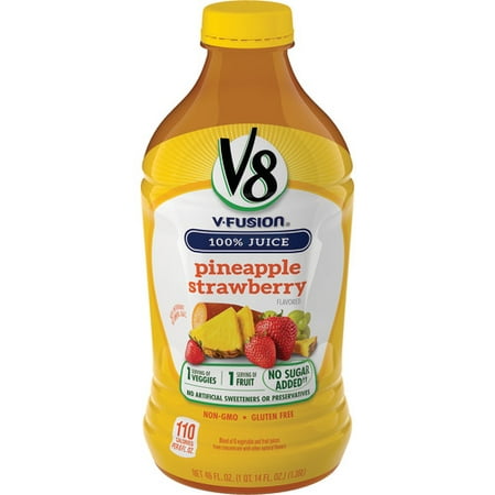 - (6 Pack) V8 Pineapple Strawberry, 46 oz.
