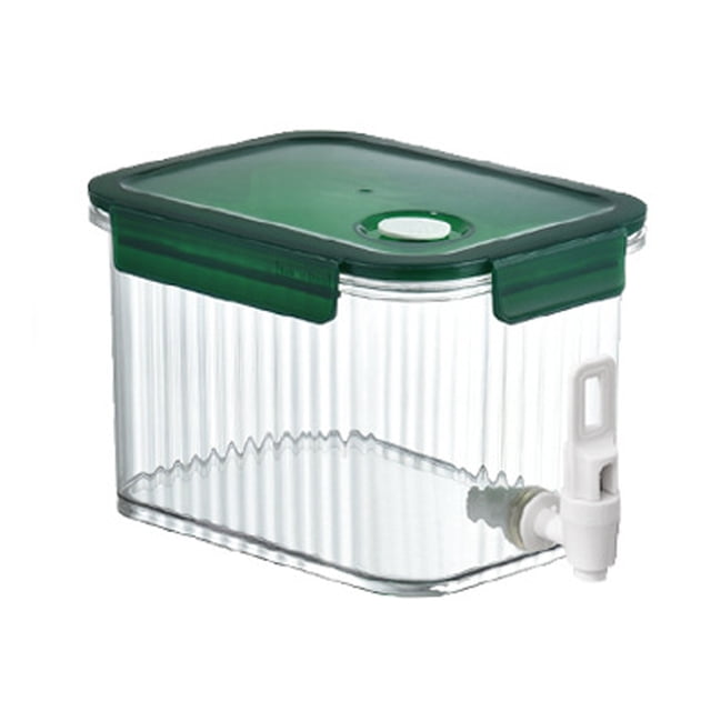 COM1950s Plastic Containers with Lids, 2.5L Large Capacity Plastic Beverage Dispenser, Beverage Dispenser with Faucet Ice Lemonade Container with Lid, Fruit Teapot Lemonade Milk Bucket Drink