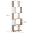 thumbnail image 3 of HOMCOM Bibliothèque Géométrique, Étagère à Livres à 5 Niveaux en Forme de S, Naturel et Blanc, 3 of 10