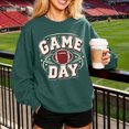 thumbnail image 3 of Game Day Sweatshirt Women Funny Football Print Sweatshirts Pullover Shirt, 3 of 6