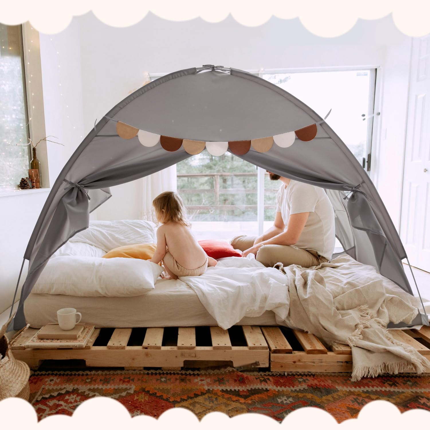 Bed Tent Bunk Size For  Indoor Floor Sleeping Tents Playhouse Drafty Room Blackout Space On Girl Birthday House Gift
