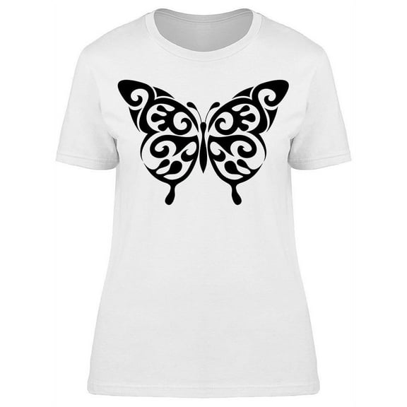 Graphic Tattoo Butterfly T-Shirt Women -Image by Shutterstock, Female Medium