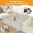 thumbnail image 6 of Large Baby Playpen, 79x63x27inch Activity Center Playard for Babies and Toddlers, Beige, 6 of 8