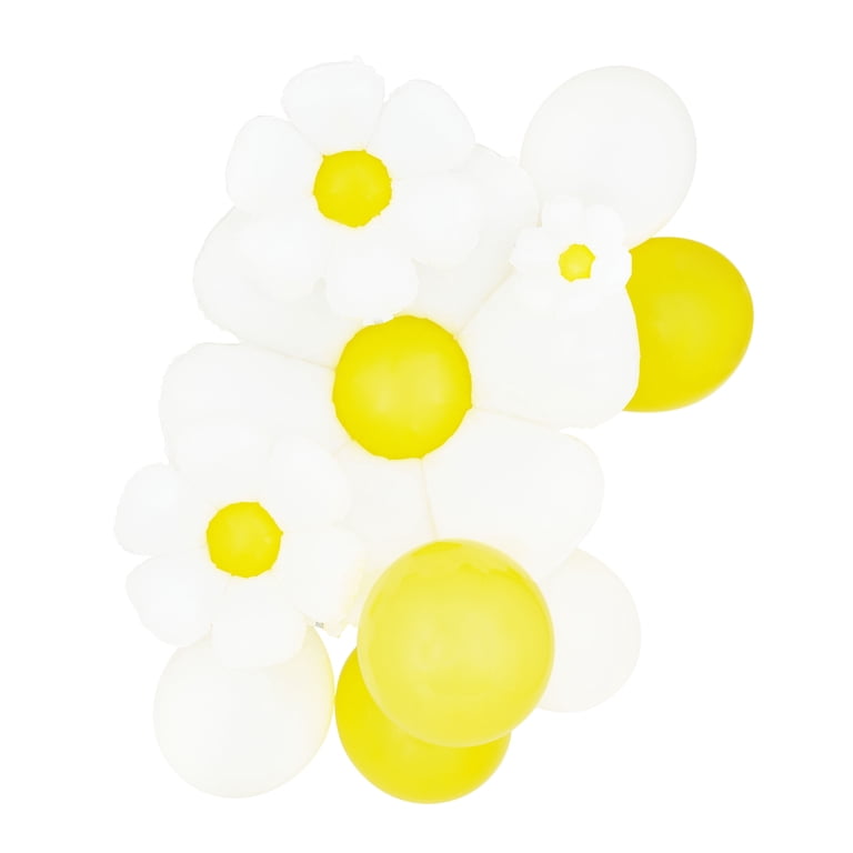 Way To Celebrate White & Yellow Daisy Balloon Kit, 10 Pieces photo 2