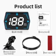Universal GPS Speedometer MPH Heads-Up Display for Car, USB Plug & Play Large Screen HUD GPS Speedometer with Overspeed Alarm with Shading Plate, Car Charger Adapter, Rotary Suction Cup Holder