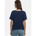 thumbnail image 6 of Women's Short Sleeve Boat Neck Top - Dolman Style with Side Shirring & Drape Detail, 6 of 6