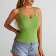 thumbnail image 4 of BLVB Women Spaghetti Strap Scoop Neck Ribbed Tank Tops Slim Fitted Camisole Basic Sleeveless Layering Shirts, 4 of 7