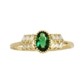 thumbnail image 1 of Anillo Oval Griego Esmeralda #8 Horoz Oro 10K W1131, 1 of 5