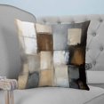 thumbnail image 4 of Pillow Covers 16x16 Set of 2, Gray Brown Throw Pillow Covers Decorative Couch Cushion Cover, Abstract Oil Painting Color Blocks Microfiber Soft Square Pillowcases for Bedroom Living Room Sofa, 4 of 7