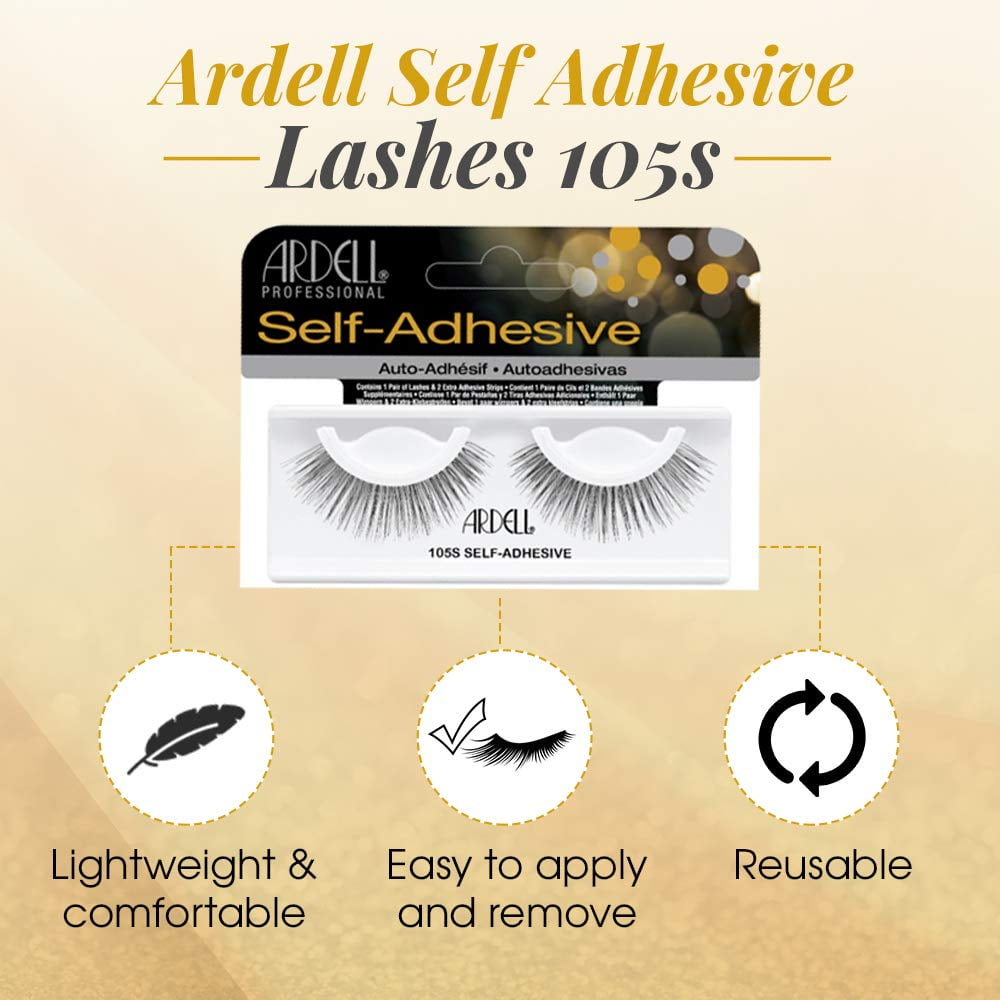 Ardell False Eyelashes Self-Adhesive Faux Mink Lashes Natural Look Strip Lash, Eye Makeup, Reusable - 105S (4 pack) C36
