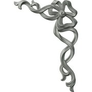 Ekena Millwork 8 1/4"W x 13"H x 7/8"P Versailles Medium Ribbon with Bow Onlay, Right