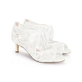 thumbnail image 3 of BLISSFUL STEP Lace Mesh Heels Peep Toe Stiletto Heel Sandals for Women White(Size 7), 3 of 7