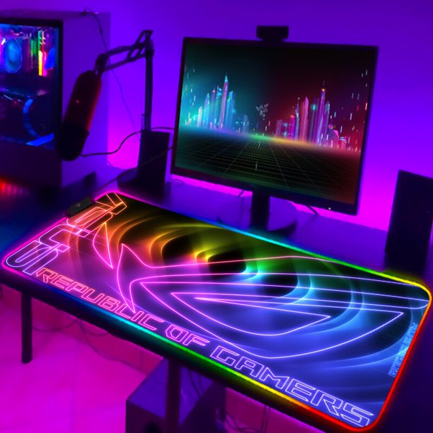 Alfombrilla de ratón Rgb para Gaming, 900x400, alfombrilla de ratón grande para Gamer, ROG ASUS, alfombrilla de escritorio xxl, alfombrilla para teclado de Pc, Diy LIUWENJING unisex