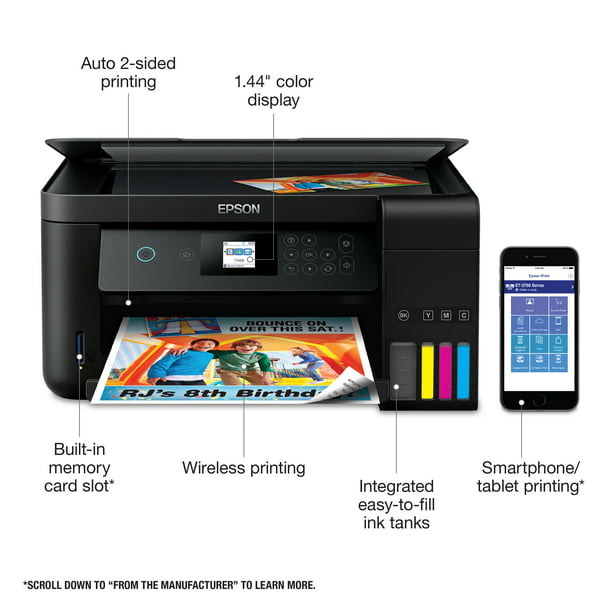 Epson Ecotank Et 2750 Wireless Color All In One Supertank Printer With Scanner And Copier Wifi 3735