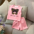 thumbnail image 2 of MEZZALL Girls Summer Outfits 2 Piece Sets Graphic Cute O-Neck Sleeveless Toddler Tank Tops And Shorts Casual Playwear Soft Breathable Comfortable Outfits For Baby Girl Boho Dailywear, 2 of 3
