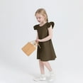 thumbnail image 4 of CHEEREAM Girls Summer Dress Flutter Sleeveless A-Line Sundress Casual Elegant Midi Dresses for 4-14 Years Brown 13 Years, 4 of 8