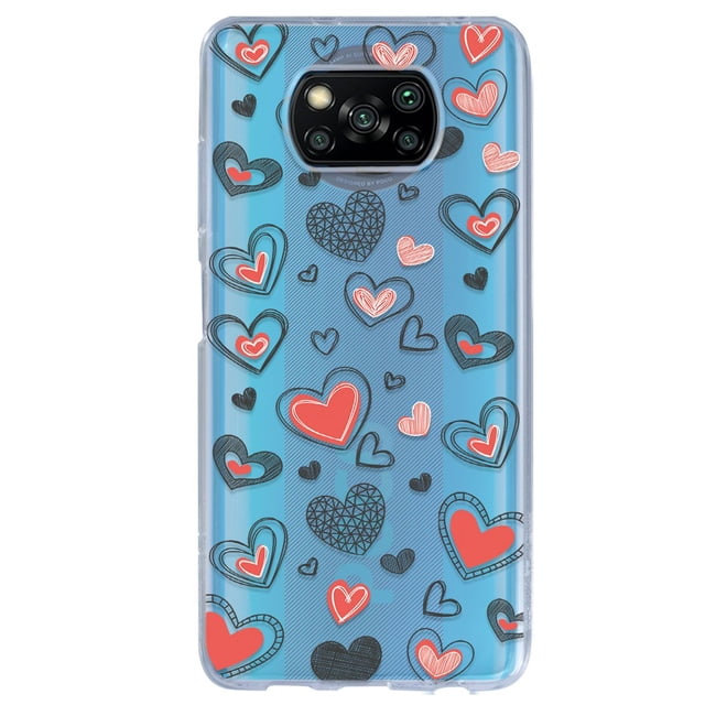 Funda InstaCase para Xiaomi Poco X3 Pro Corazones Grafito Protector anticaídas