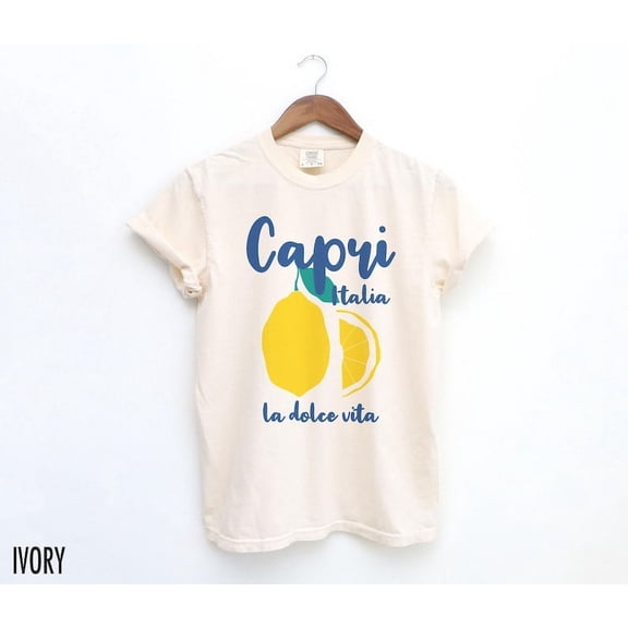 Capri Shirt, Italy Tshirt, Lemon T Shirt, La Dolce Vita, Italian Girl, Capri Italy Shirt, Vintage Travel, Coastal Aesthetic, Amalfi Coast