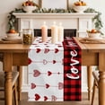 thumbnail image 3 of Valentine's Day Cotton Linen Table Runner for Dining Kitchen, Red Love Hearts Plaid Watercolor Wedding Outdoor Party Tablerunners Decoration, Dresser Scarf Coffee Tablecloth Runners 13x36 Inches, 3 of 8