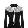 thumbnail image 2 of INSPIRE CHIC Detachable False Collar, Embroidery Mini Cape Neck Ruff Dickey Fake Collar for Blouse White-9, 2 of 5