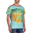 thumbnail image 2 of Bixox Men's USA Tourist Map Printed Short Sleeve Skinny Athletic T-Shirt, 2 of 6