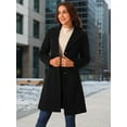 thumbnail image 3 of DARING DIVA Women's Single Breasted Peacoat Winter Notched Lapel Overcoat Black L, 3 of 7