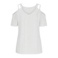 thumbnail image 4 of Women's Summer Short Sleeve Off Shoulder V-Neck Casual Lace Up T-Shirt, 4 of 6
