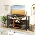 thumbnail image 4 of Gymax Wine Bar Cabinet 55-Inch Buffet Sideboard with 8-Bottle Wine Racks Brown, 4 of 10